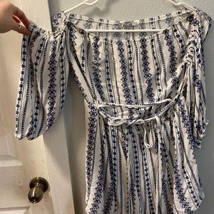 Blue and white Romper